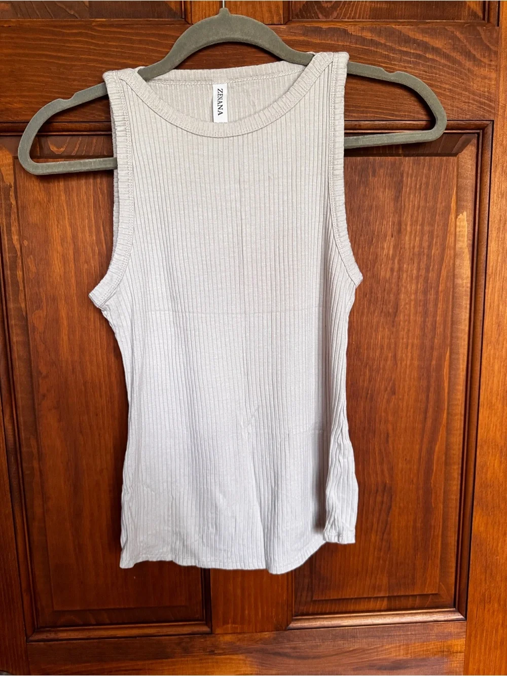 Zenana Outfitters Cream Ribbed tank - Picture 2 of 6